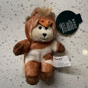 STARBUCKS LUNAR YEAR 2026 HORSE BEARISTA PLUSH KEYCHAIN NEW  Stuffed Bear